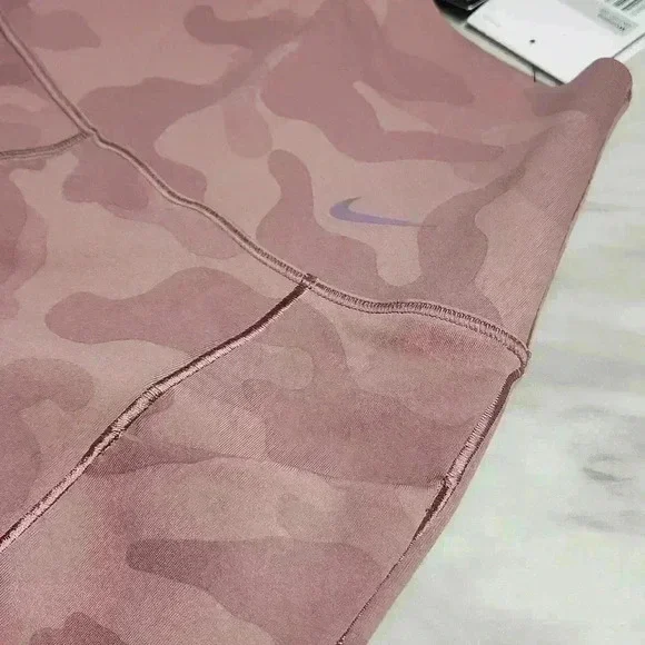 NIKE DRI-FIT Mauve camo infinasmooth medium supporting high rise 8 "length - Picture 11 of 16